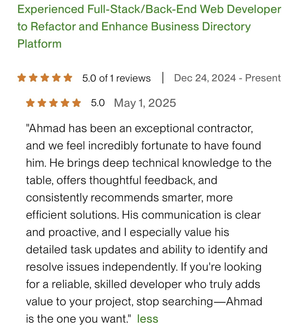 Upwork Client 1 message